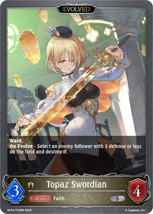 Topaz Swordian (Evolved) - P23 (Foil) (BP10 P23EN) [Gods of the Arcana]