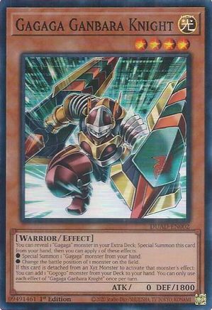 Gagaga Ganbara Knight [DUAD-EN002] - Duelist's Advance 1st Edition - Super Rare - Trinity Hobby