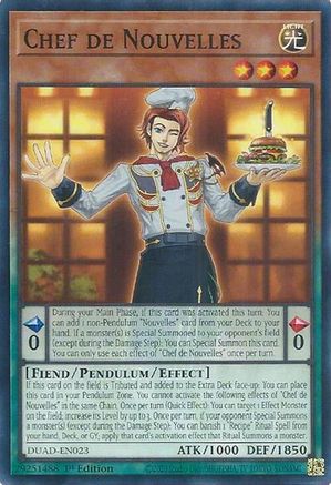 Chef de Nouvelles [DUAD-EN023] - Duelist's Advance 1st Edition - Common / Short Print - Trinity Hobby