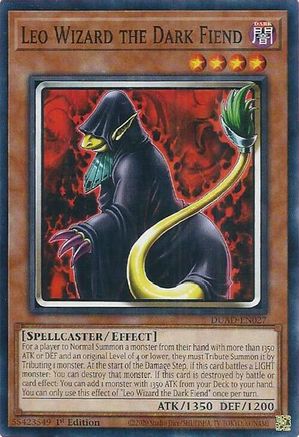 Leo Wizard the Dark Fiend [DUAD-EN027] - Duelist's Advance 1st Edition - Common / Short Print - Trinity Hobby