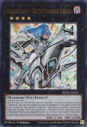 Argostars - Adventurous Arion [DUAD-EN045] - Duelist's Advance 1st Edition - Ultra Rare - Trinity Hobby