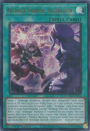 Artmage Varnish -Alteration- [DUAD-EN058] - Duelist's Advance 1st Edition - Ultra Rare - Trinity Hobby