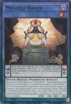 Miracle Raven [DUAD-EN084] - Duelist's Advance 1st Edition - Common / Short Print - Trinity Hobby