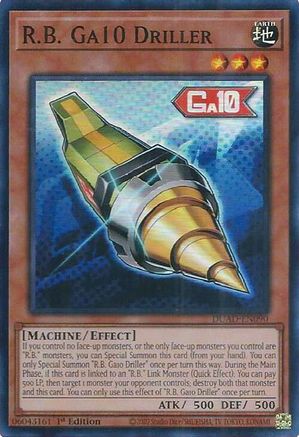 R.B. Ga10 Driller [DUAD-EN090] - Duelist's Advance 1st Edition - Super Rare - Trinity Hobby