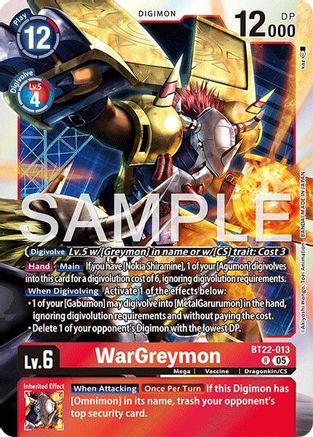 WarGreymon (BT22-013) - [Cyber Eden] Foil - Trinity Hobby