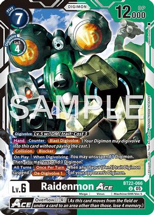 Raidenmon ACE (BT22-066) - [Cyber Eden] Foil - Trinity Hobby