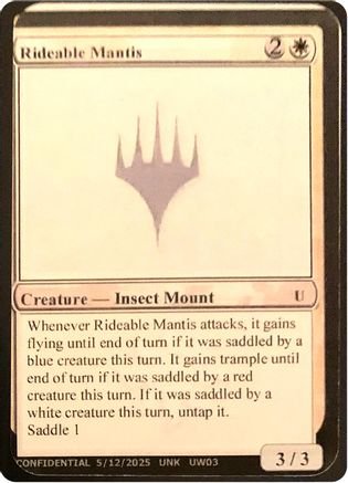 Rideable Mantis  (-) - [Un-Known Event Playtest Cards] - Trinity Hobby