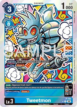 Tweetmon (Store Tournament 2025 Vol.3 Winner Pack) (P-190) - [Digimon Promotion Cards] Foil - Trinity Hobby