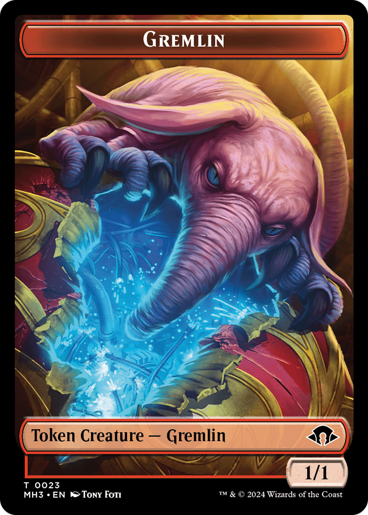 Copy (Ripple Foil) // Gremlin Double-Sided Token [Modern Horizons 3 Tokens] - Trinity Hobby