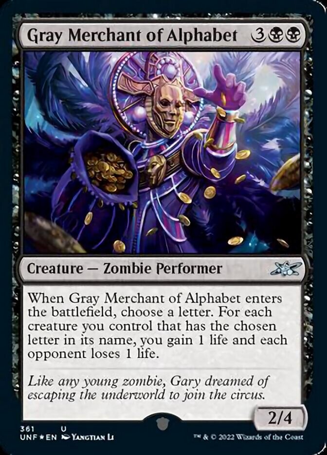 Gray Merchant of Alphabet (Galaxy Foil) [Unfinity] - Trinity Hobby