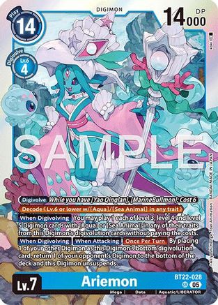 Ariemon (BT22-028) - [Cyber Eden] Foil - Trinity Hobby
