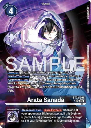Arata Sanada (Alternate Art) (BT22-091) - [Cyber Eden] Foil - Trinity Hobby