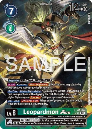 Leopardmon ACE (Alternate Art) (BT22-052) - [Cyber Eden] Foil