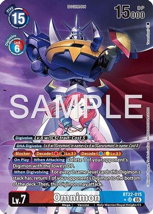 Omnimon (Alternate Art) (BT22-015) - [Cyber Eden] Foil