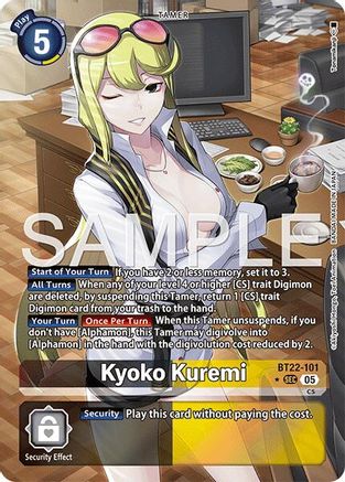 Kyoko Kuremi (Alternate Art) (BT22-101) - [Cyber Eden] Foil - Trinity Hobby