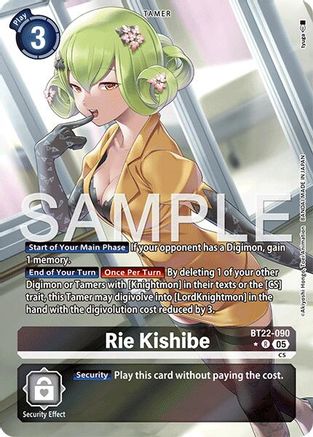Rie Kishibe (Alternate Art) (BT22-090) - [Cyber Eden] Foil - Trinity Hobby