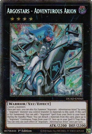 Argostars - Adventurous Arion (Starlight Rare) [DUAD-EN045] - Duelist's Advance 1st Edition - Starlight Rare - Trinity Hobby