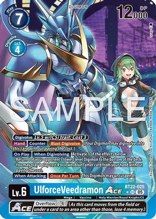 UlforceVeedramon ACE (Alternate Art) (BT22-025) - [Cyber Eden] Foil - Trinity Hobby