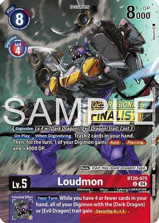 Loudmon (Regionals 25-26 Season 2 Finalist) (BT20-075) - [Release Special Booster 2.0] Foil