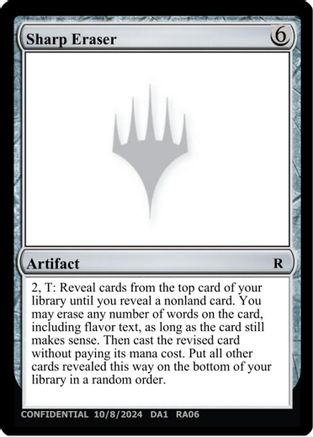 Sharp Eraser  (-) - [Un-Known Event Playtest Cards] - Trinity Hobby