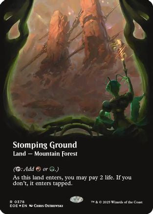Stomping Ground (Borderless) (Galaxy Foil)  [Foil]  (EOE-378) - [Edge of Eternities] - Trinity Hobby