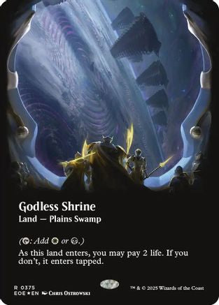 Godless Shrine (Borderless) (Galaxy Foil)  [Foil]  (EOE-375) - [Edge of Eternities] - Trinity Hobby