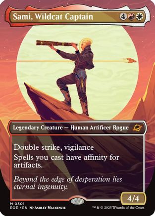 Sami, Wildcat Captain (Borderless)  [Foil]  (EOE-301) - [Edge of Eternities] - Trinity Hobby