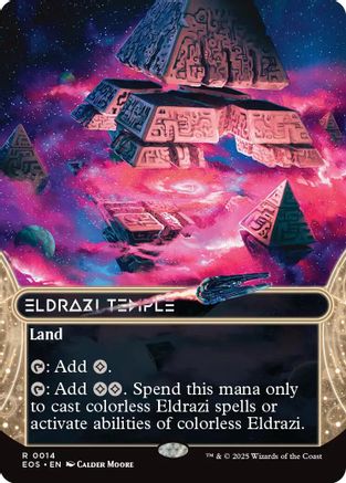 Eldrazi Temple (0014) (Borderless)  [Foil]  (EOS-014) - [Edge of Eternities: Stellar Sights] - Trinity Hobby