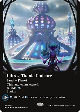 Uthros, Titanic Godcore (Borderless) (Galaxy Foil)  [Foil]  (EOE-380) - [Edge of Eternities] - Trinity Hobby
