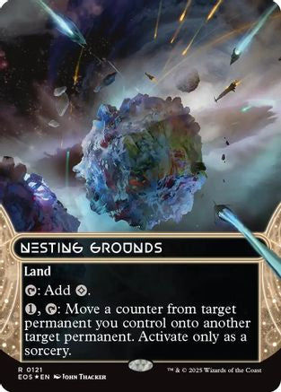 Nesting Grounds (0121) (Borderless) (Galaxy Foil)  [Foil]  (EOS-121) - [Edge of Eternities: Stellar Sights] - Trinity Hobby