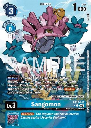 Sangomon (Box Topper) (BT22-018) - [Cyber Eden] Foil - Trinity Hobby