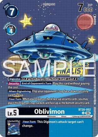 Oblivimon (Regionals 25-26 Season 2 Finalist) (BT20-052) - [Release Special Booster 2.0] Foil