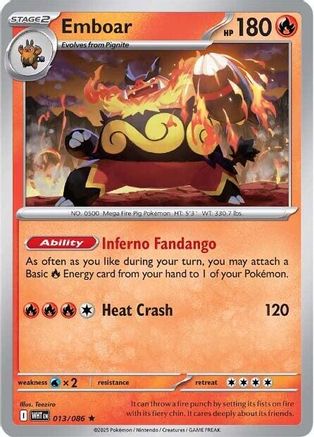 Emboar  - (013/086) Holofoil [SV White Flare] - Trinity Hobby