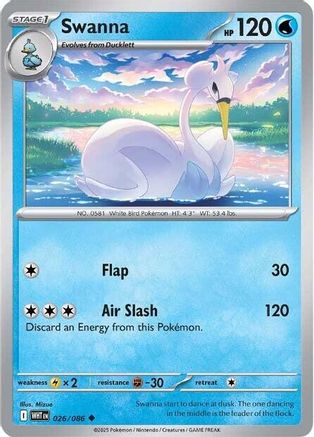 Swanna  - (026/086) Reverse Holofoil [SV White Flare] - Trinity Hobby