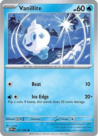 Vanillite  - (027/086) Reverse Holofoil [SV White Flare] - Trinity Hobby