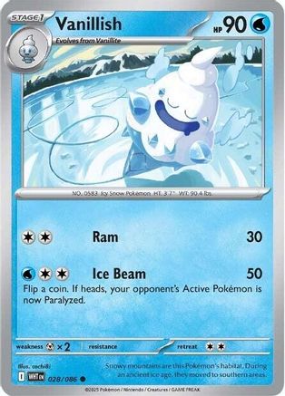 Vanillish  - (028/086) Reverse Holofoil [SV White Flare] - Trinity Hobby