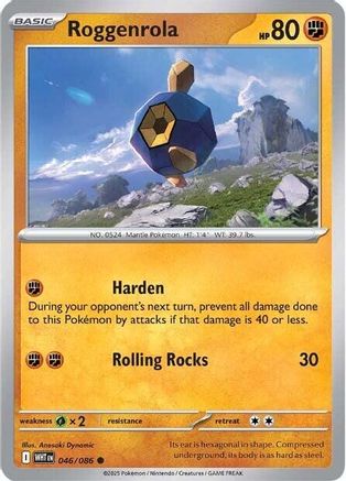 Roggenrola  - (046/086) Reverse Holofoil [SV White Flare] - Trinity Hobby