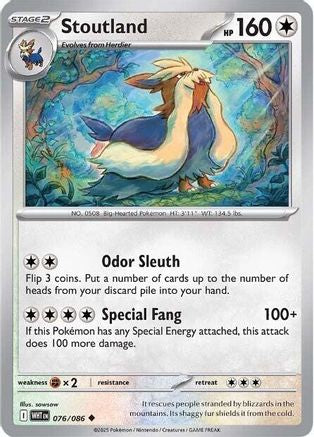 Stoutland  - (076/086) Reverse Holofoil [SV White Flare] - Trinity Hobby