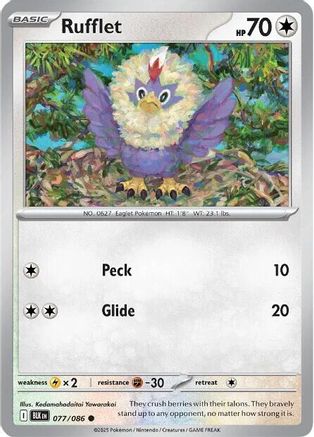 Rufflet  - (077/086) Reverse Holofoil [SV Black Bolt] - Trinity Hobby