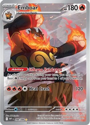 Emboar - 098/086  - (098/086) Holofoil [SV White Flare] - Trinity Hobby