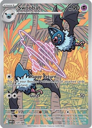 Swoobat - 120/086  - (120/086) Holofoil [SV White Flare] - Trinity Hobby