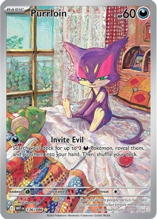 Purrloin - 136/086  - (136/086) Holofoil [SV White Flare] - Trinity Hobby