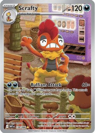 Scrafty - 139/086  - (139/086) Holofoil [SV White Flare] - Trinity Hobby