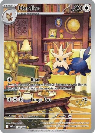 Herdier - 155/086  - (155/086) Holofoil [SV White Flare] - Trinity Hobby