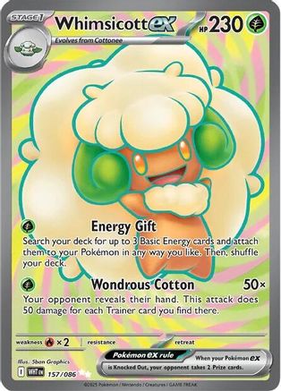 Whimsicott ex - 157/086  - (157/086) Holofoil [SV White Flare] - Trinity Hobby