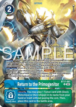 Return to the Primogenitor (Regionals 25-26 Season 2 Champion) (BT17-097) - [Secret Crisis] Foil - Trinity Hobby