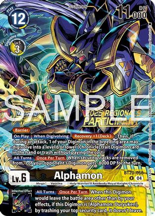 Alphamon (Regionals 25-26 Season 2 Participant) (BT20-056) - [Release Special Booster 2.0]