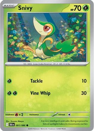Snivy  - (001/086) Reverse Holofoil [SV Black Bolt] - Trinity Hobby