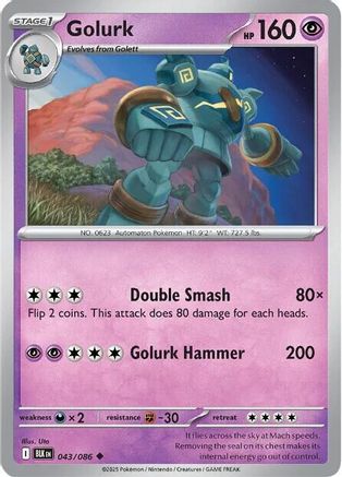 Golurk  - (043/086) Reverse Holofoil [SV Black Bolt] - Trinity Hobby