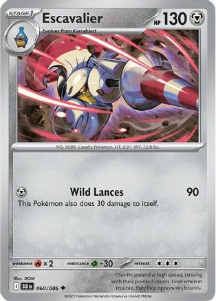 Escavalier  - (060/086) Reverse Holofoil [SV Black Bolt] - Trinity Hobby